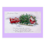 Santa tirant Noël drôle de Sleigh Carte Postale