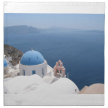 Santorini Grèce Serviettes Imprimées