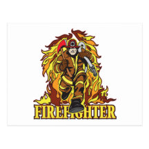 Sapeur-pompier de flammes de faire rage carte postale