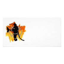 Sapeur-pompier en flammes carte avec photo