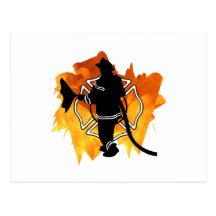 Sapeur-pompier EN flammes Cartes Postales