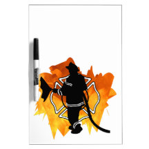 Sapeur-pompier en flammes tableaux effaçables blancs