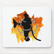 Sapeur-pompier EN flammes Tapis De Souris
