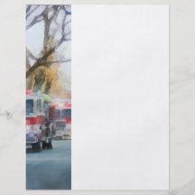 Sapeurs-pompiers - ligne des pompes à incendie dan prospectus avec motif