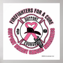 Sapeurs-pompiers pour une affiche de cancer du sei