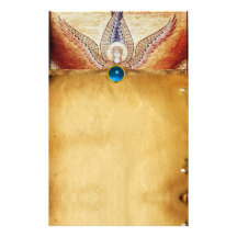Saphir de bleu de parchemin de Brown d'ANGE de MOS Papier À Lettre Customisé