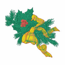 Sapin et houx polos brodés