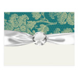 sarcelle d'hiver de dentelle de faux et motif flor carte postale
