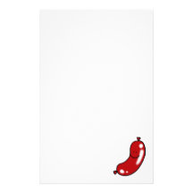 Saucisse mignonne papier à lettre personnalisable