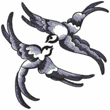 Saule bleu polo brodé
