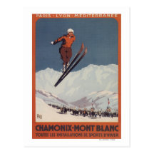 Saut à skis - affiche olympique de promo de PLM Carte Postale