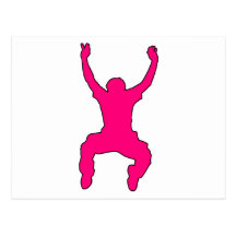 Saut en baisse libre de silhouette BASSE de pullov Carte Postale