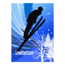 Sauter de ski dans des remous de neige invitations personnalisées