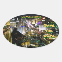 Sauvez épouser de Las Vegas de date Autocollants Ovales