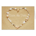 Sauvez la carte de coeur de coquillage de date