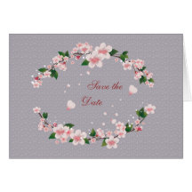Sauvez la carte de date - fleurs de cerisier