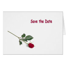 Sauvez la carte de faire-part de rose rouge de dat