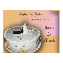 Sauvez la carte postale de gâteau de mariage de da