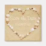 Sauvez l'aimant de coeur de coquillage de date