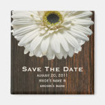 Sauvez l'aimant de date - le Gerbera blanc et le B