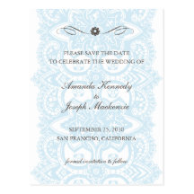 Sauvez le bleu de fleur de Carte-Cru de date Carte Postale