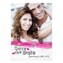 Sauvez le carte photo de date invitations