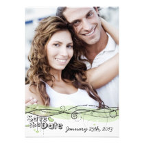 Sauvez le carte photo de date invitations