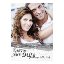 Sauvez le carte photo de date invitations