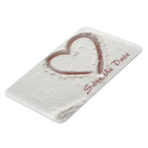 Sauvez le coeur de date du sable magnet souple