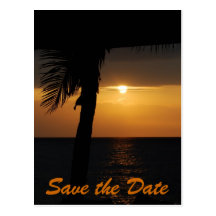 Sauvez le coucher du soleil romantique de date cartes postales