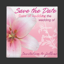 Sauvez le lis de rose de date magnets