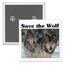 Sauvez le loup pin's avec agrafe