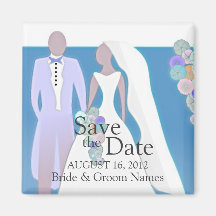 Sauvez le magnet de date épousant le bleu Clipart  Magnets Pour Réfrigérateur