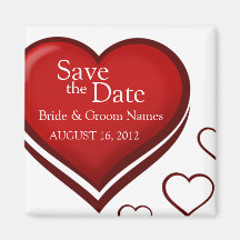 Sauvez le magnet de date épousant le coeur rouge C Aimants Pour Réfrigérateur