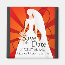 Sauvez le magnet de date épousant le rouge Clipart Magnets Pour Réfrigérateur