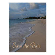 Sauvez le mariage de plage spécial de date carte postale