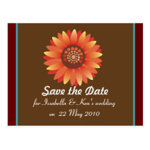 Sauvez le modèle de sunflowerpostcard de date carte postale