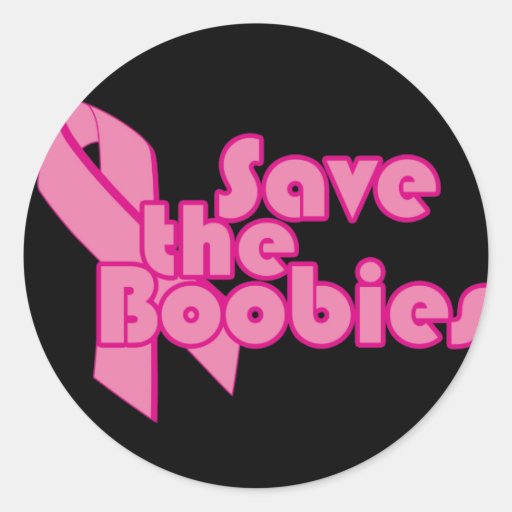 Sauvez le ruban rose d'idiots pour le cancer du se adhésifs ronds