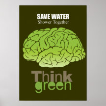 Sauvez l'eau. Douche ensemble Affiche