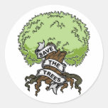 Sauvez les arbres autocollant rond