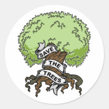 Sauvez les arbres autocollant rond
