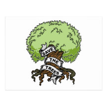 Sauvez les arbres cartes postales