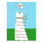 Sauvez les cartes postales de date, robe de mariag