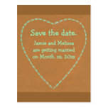 Sauvez les cartes postales de mariage de date, coe