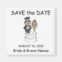Sauvez les couples Clipart de gâteau de mariage de Aimants