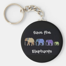 Sauvez les éléphants Keychain Porte-clés