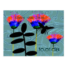 Sauvez les fleurs sauvages de date cartes postales