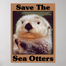 Sauvez les loutres de mer affiche