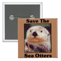 Sauvez les loutres de mer badge avec épingle