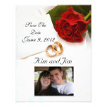 Sauvez l'invitation de rose rouge de date